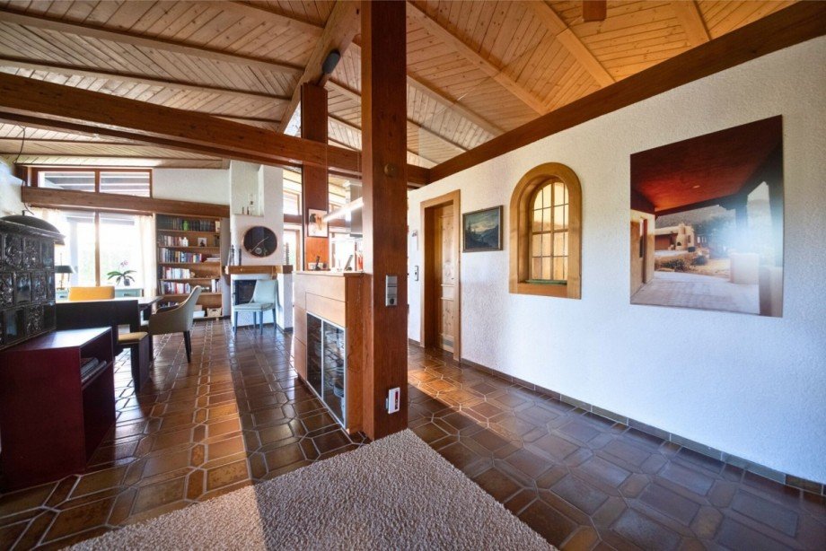 Offene Architektur mit Holztragwerk Einfamilienhaus Scheidegg / Lindenau