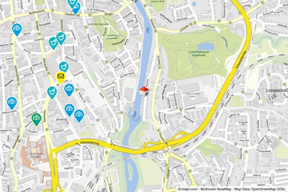Geolyzer Kartenausschnitt Maisonettewohnung Kempten